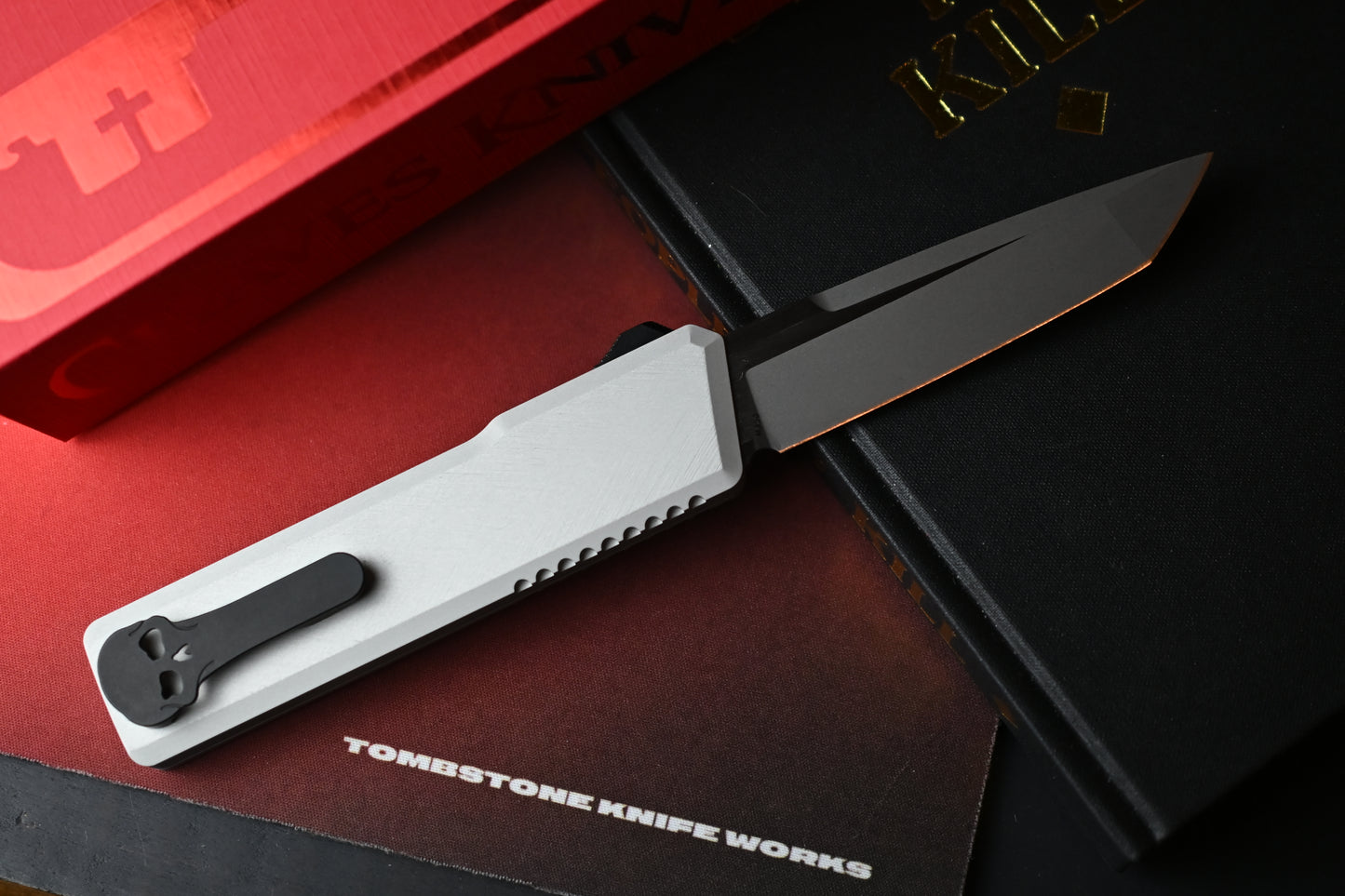 NEW CHAVES Knives Dissident Clearcoat Crosshatch Petrified Aluminum / T/E Two Tone M390