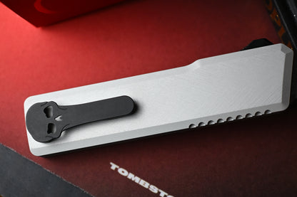NEW CHAVES Knives Dissident Clearcoat Crosshatch Petrified Aluminum / T/E Two Tone M390
