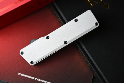 NEW CHAVES Knives Dissident Clearcoat Crosshatch Petrified Aluminum / T/E Two Tone M390