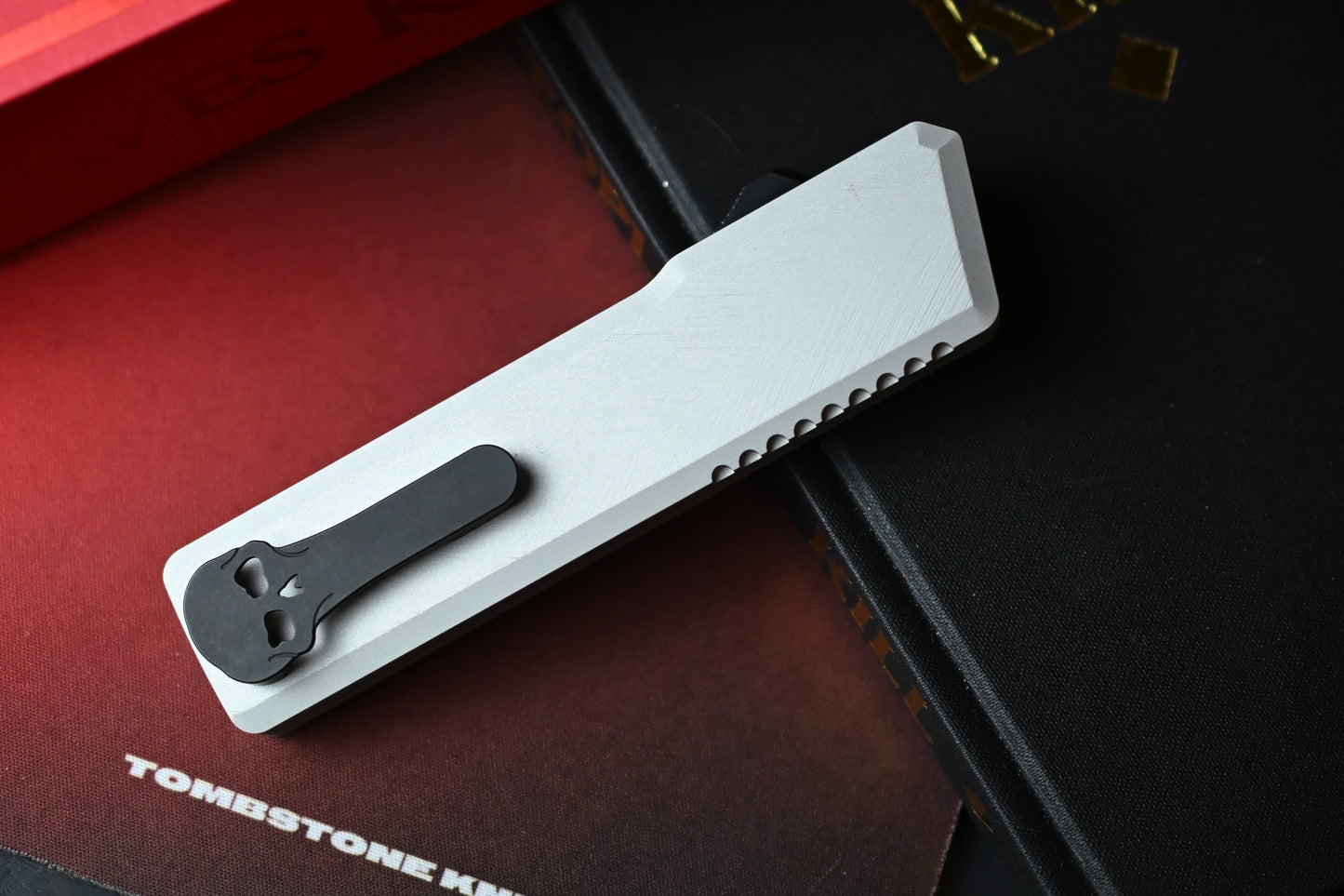 NEW CHAVES Knives Dissident Clearcoat Crosshatch Petrified Aluminum / T/E Two Tone M390