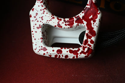 RARE Swampy EDC Shark Resident Evil Edition - White Cerakote / Blood Splatter w/ Red Biohazard Bead