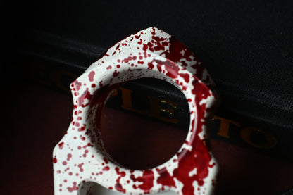 RARE Swampy EDC Shark Resident Evil Edition - White Cerakote / Blood Splatter w/ Red Biohazard Bead