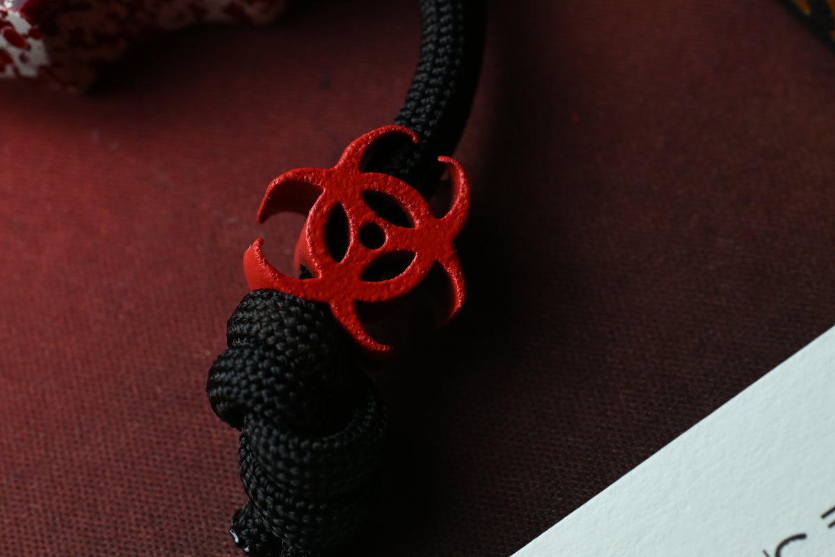 RARE Swampy EDC Shark Resident Evil Edition - White Cerakote / Blood Splatter w/ Red Biohazard Bead