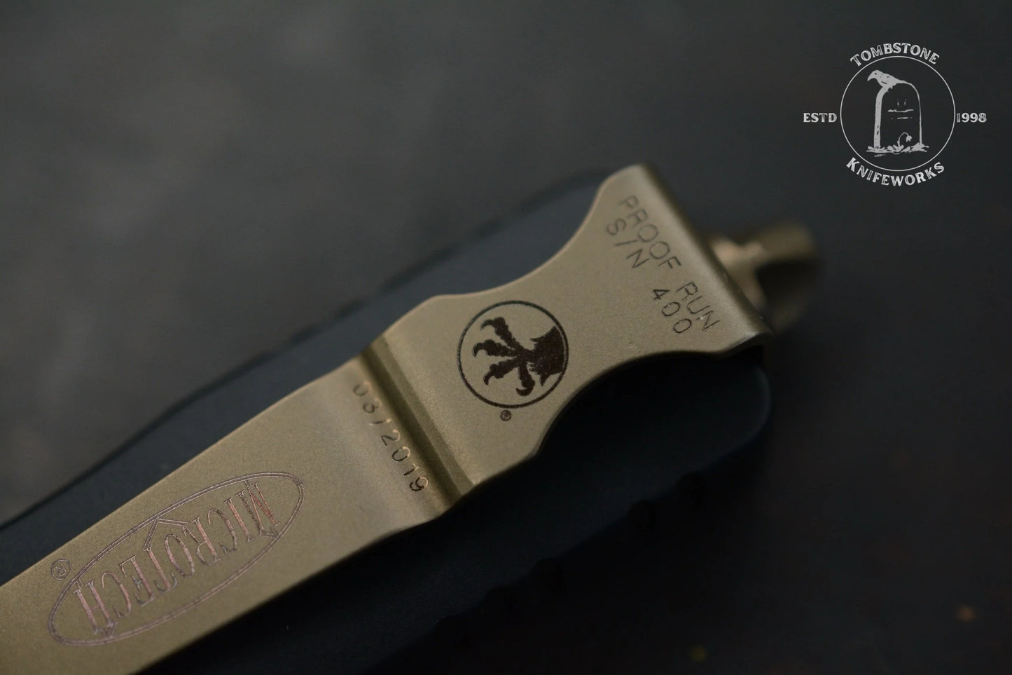 Microtech Dirac D/E Standard Bronze Hardware Proof Run S/N 400