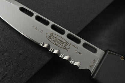 RARE Microtech Halo II Black S/E 154CM 04/1998 w/ Kydex Sheath & Patch