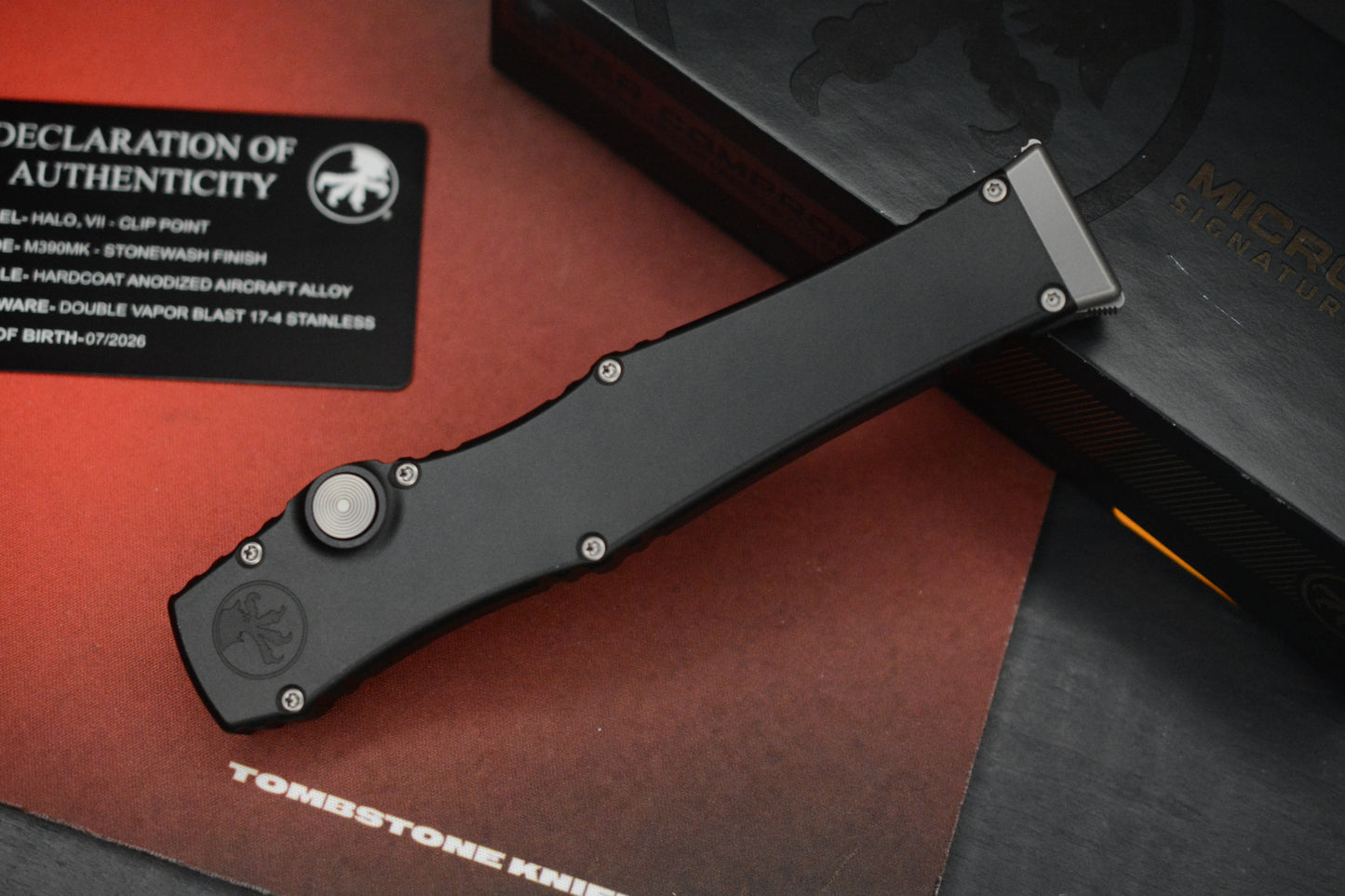 NEW Microtech HALO VII - Hardcoat Ano Black / Clip Point M390K Blade / 07/2026