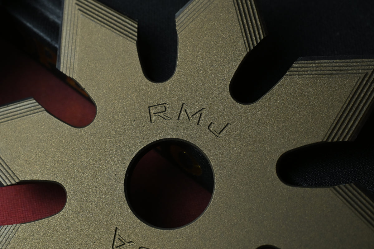 RARE RMJ Snowflake Ninja Throwing Star - Bronze Cerakote 1075 w/ Kydex Sheath
