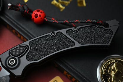 NEW Microtech Hawk Auto SHADOW Black w/ Playge Bead & Wick Pack