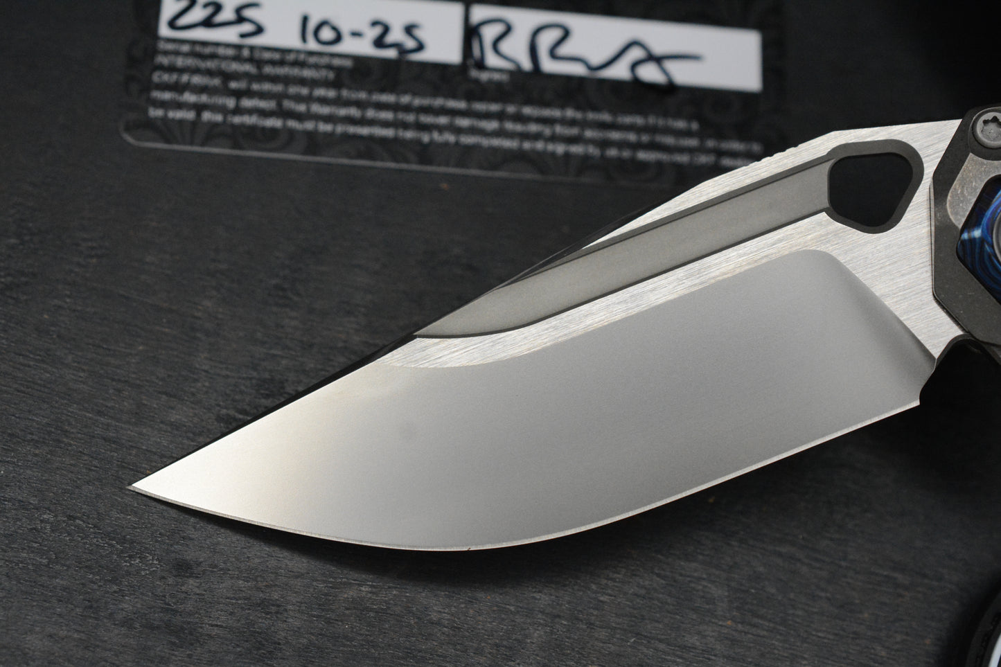 RARE Custom Knife Factory x Marfione Ratax Zircuti / M398 Swedge /One Piece Hdle