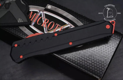 Microtech Red Cypher Auto MK7 D/E w/ Red Hardware