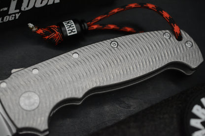 RARE++ Demko AD20 XXX Textured Ti / Clip Point 3V w/ Poison Bead & Patch