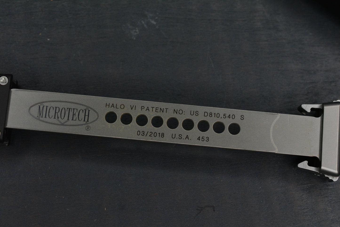 RARE Microtech HALO VI Black/ Black S/E 03/2018 SN 453