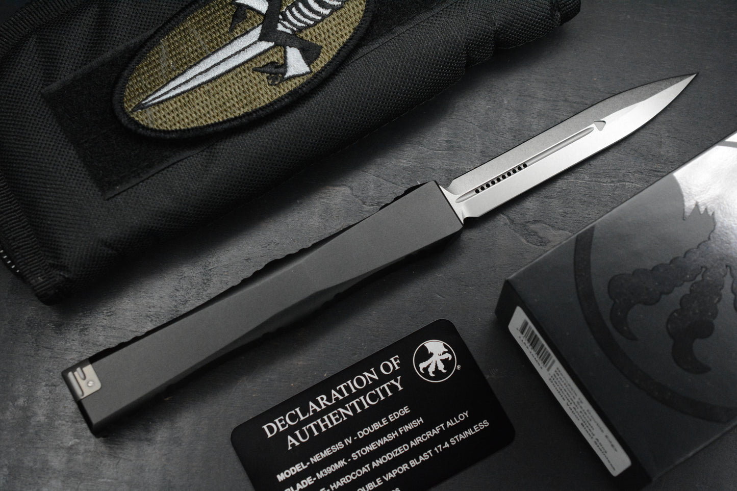 NEW Microtech Nemesis IV - Marfione Select Single Action OTF 4.4” M390MK D/E