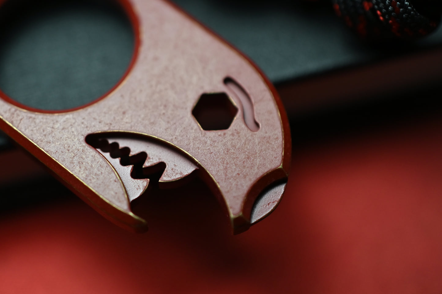 NEW Notorious EDC Baby Bomb Brass Edition - Crimson Cerakote SW w/ Custom Bomb Bead