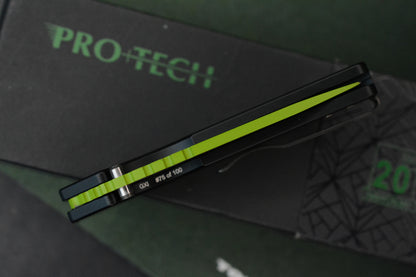 Custom Pro-Tech Strider PT Auto -  Black Handle 2-Tone Satin/Green Blade “The Gathering” #75 of 100