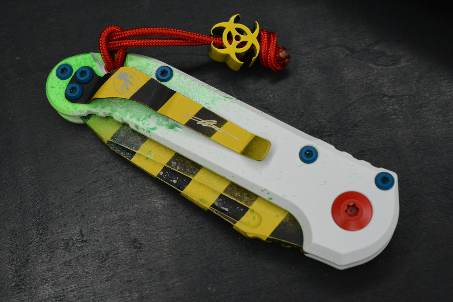 NEW Microtech LUDT Gen-III T/E - “Caution Tape” Ghostbuster Special Edition
