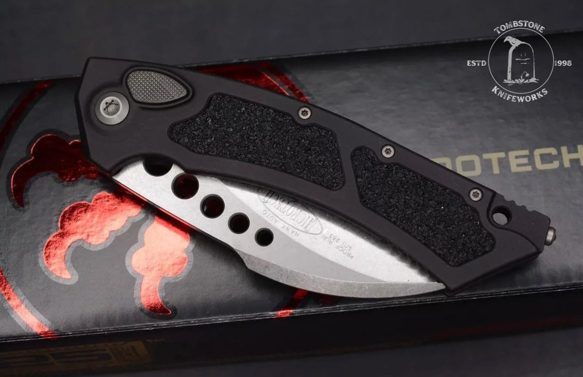 Microtech Hawk Auto Stonewashed Proof Run S/N 283