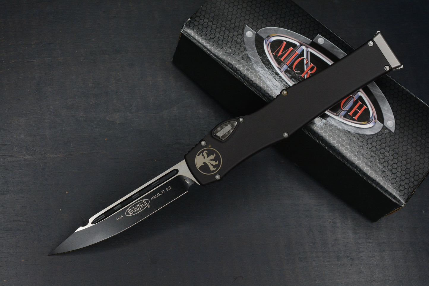 RARE Microtech HALO VI Black/ Black S/E 03/2018 SN 453