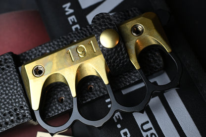 NEW Medford Trench Knife “Doughboy” Edition - 1095 Black Oxide / Brass Handles w/ COA & Black Leather Sheath (1 of 20)