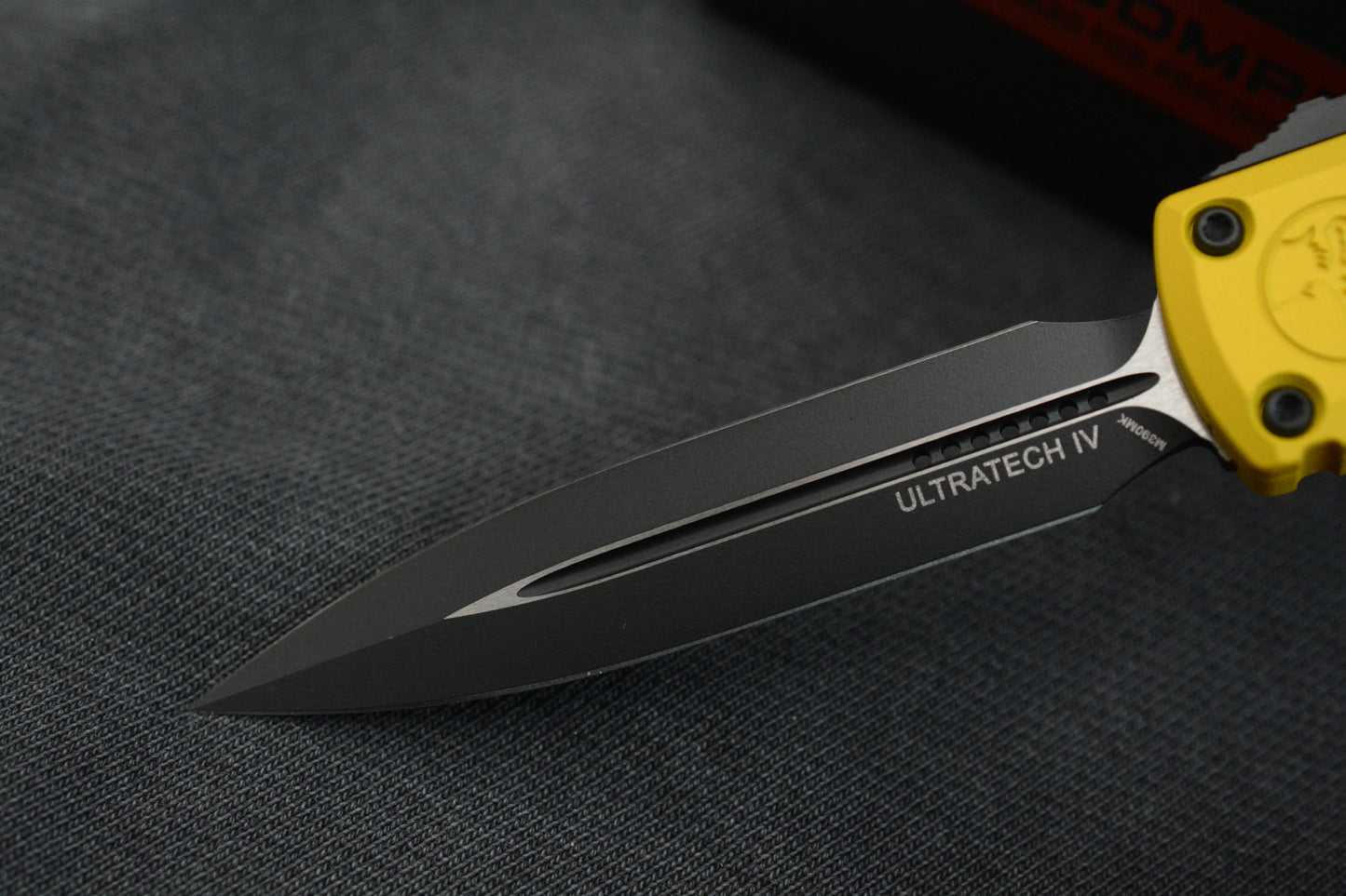 NEW Microtech Ultratech Gen IV D/E Yellow/ Black w/ Fallout Pack (Radioactive Bead & Nuka Cola Coin)