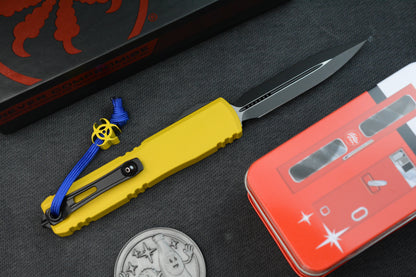 NEW Microtech Ultratech Gen IV D/E Yellow/ Black w/ Fallout Pack (Radioactive Bead & Nuka Cola Coin)