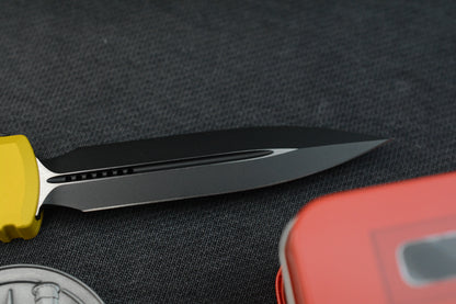 NEW Microtech Ultratech Gen IV D/E Yellow/ Black w/ Fallout Pack (Radioactive Bead & Nuka Cola Coin)