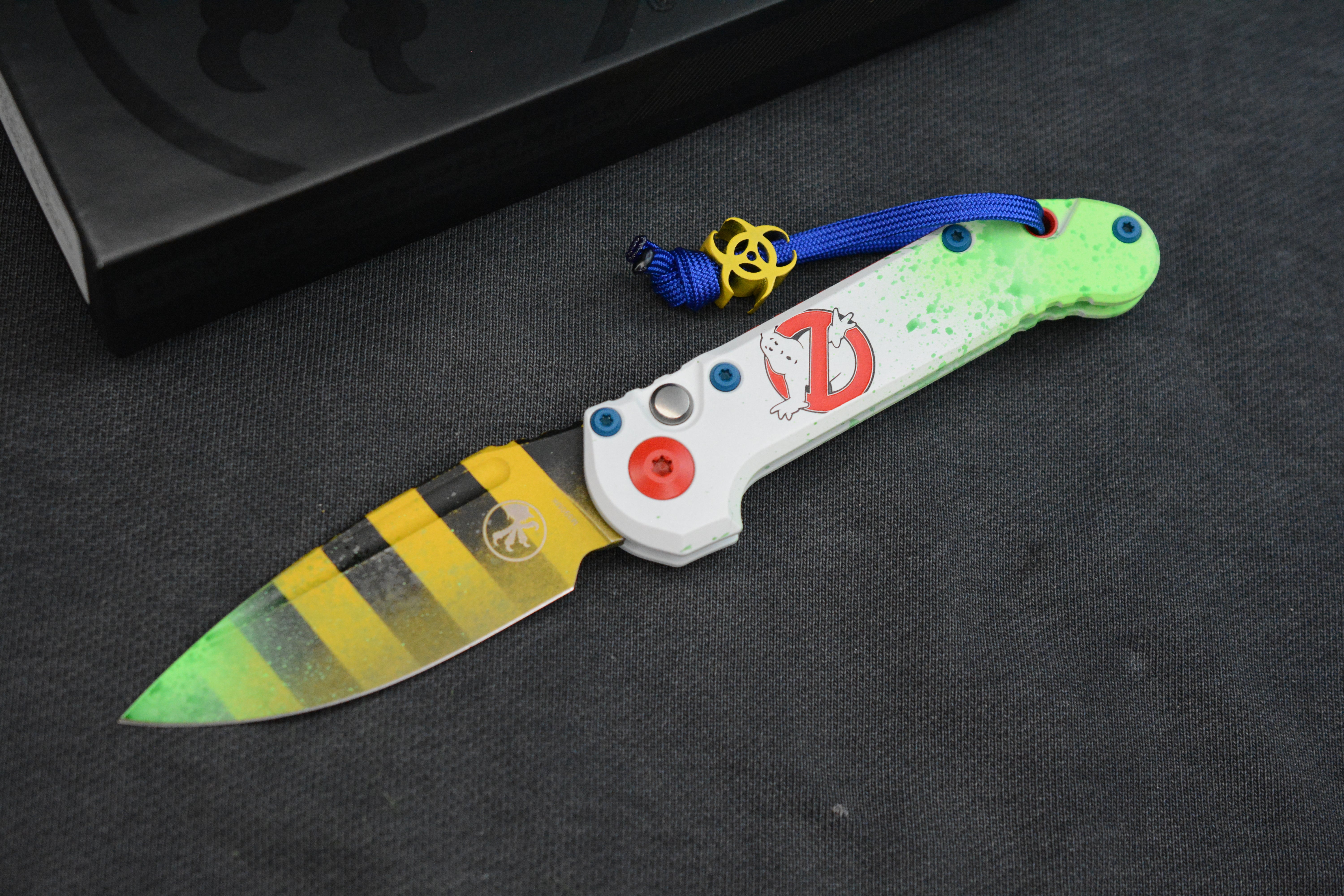 NEW Microtech LUDT Gen-III S/E - “Caution Tape” Ghostbuster Special Ed ...