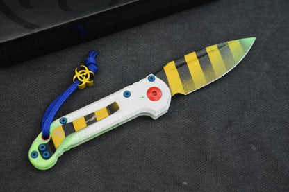 NEW Microtech LUDT Gen-III S/E - “Caution Tape” Ghostbuster Special Edition