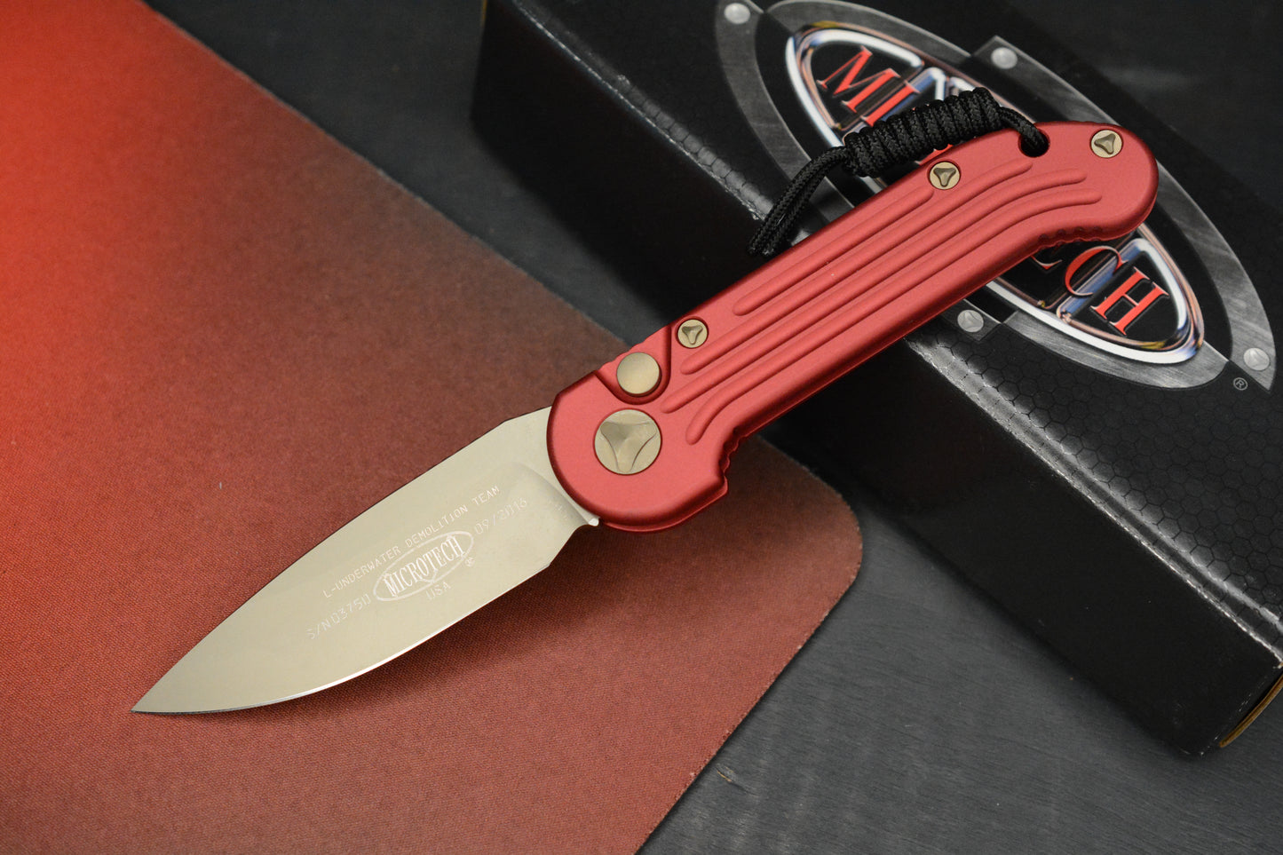 RARE Vintage Microtech LUDT - Red / Bronze Elmax SN 3750 09/2016