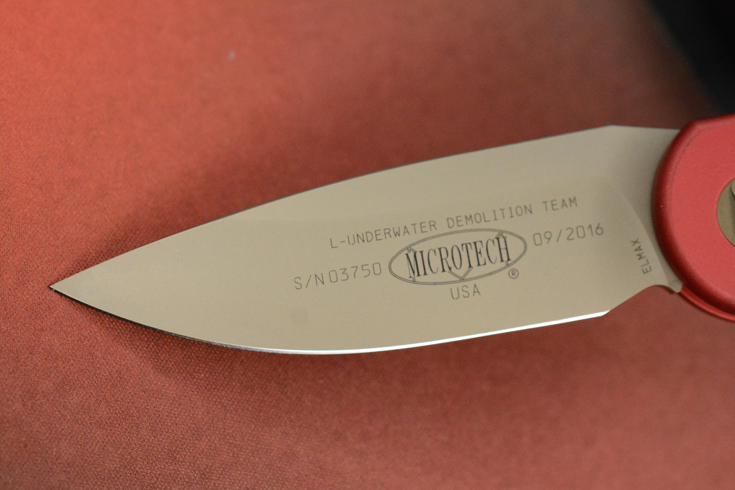 RARE Vintage Microtech LUDT - Red / Bronze Elmax SN 3750 09/2016