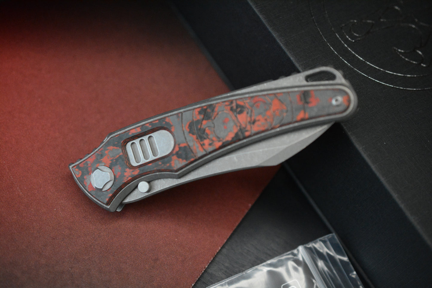NEW Hawk Knives Talon Auto - Red Lava Flow Carbon Fiber BS2026
