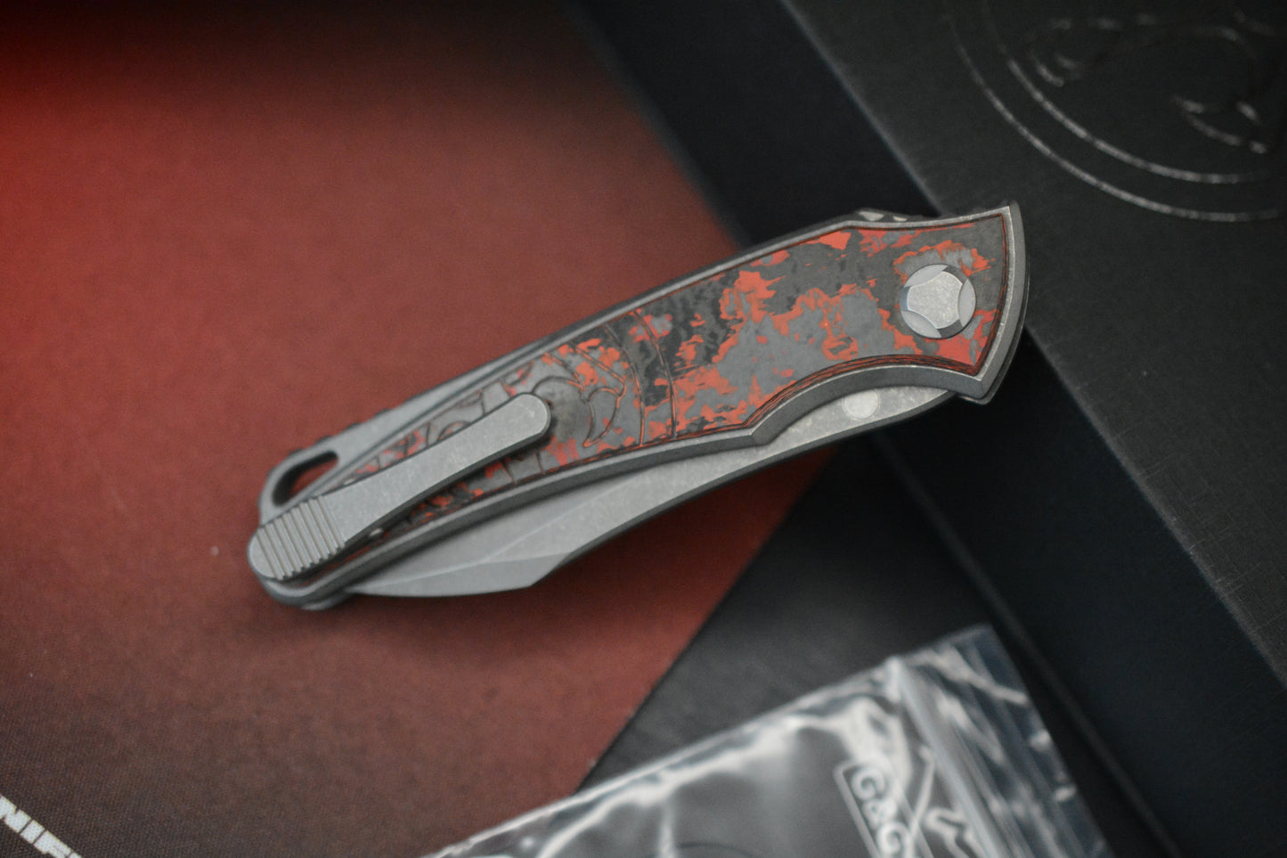 NEW Hawk Knives Talon Auto - Red Lava Flow Carbon Fiber BS2026