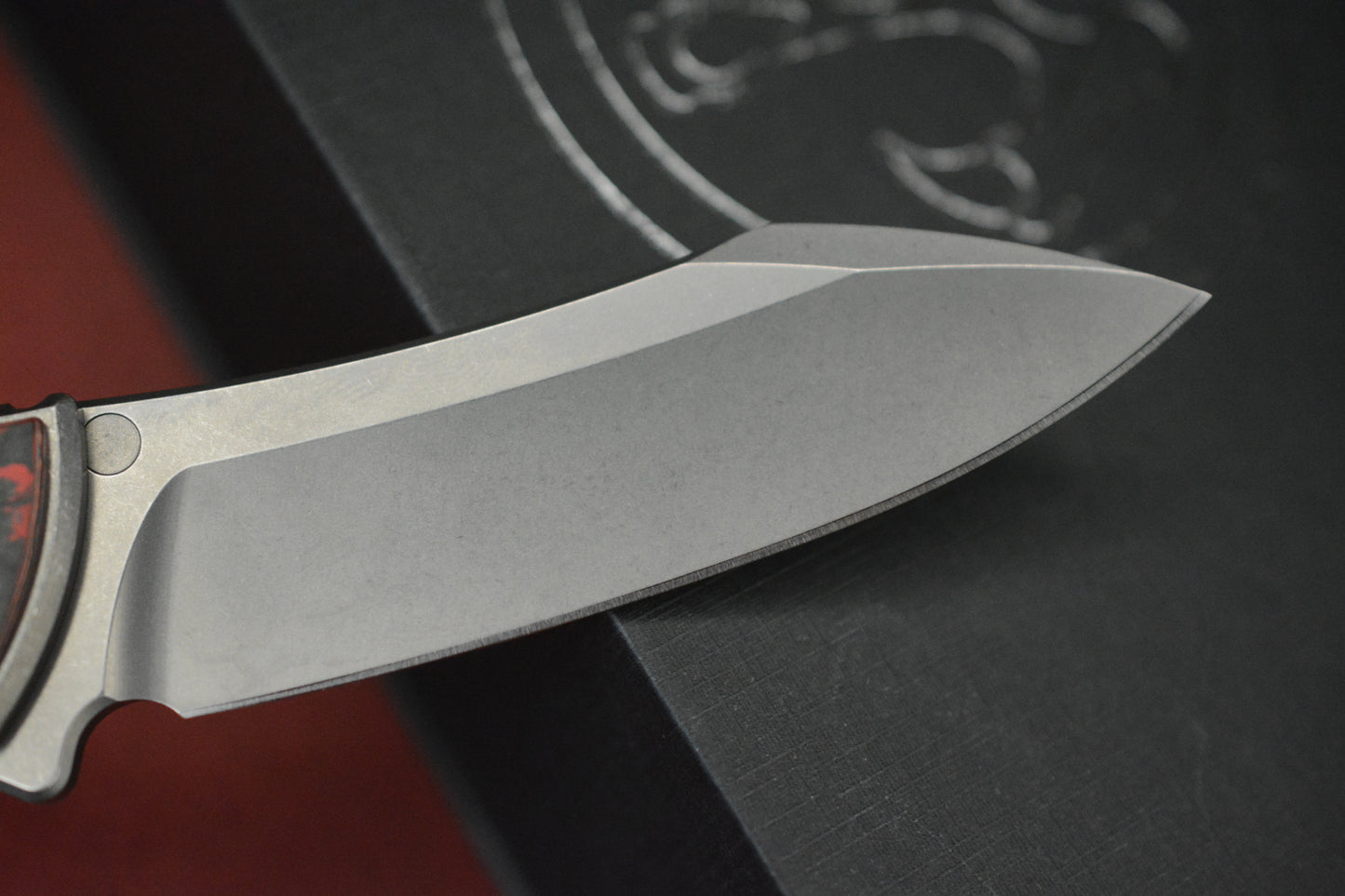 NEW Hawk Knives Talon Auto - Red Lava Flow Carbon Fiber Bright Washed w/ Custom Ti Bead