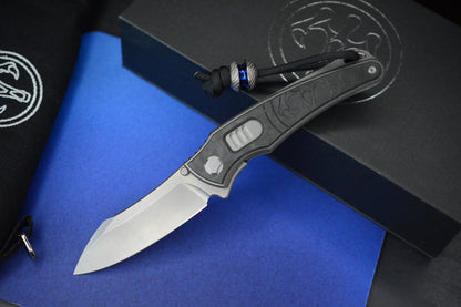 NEW Hawk Knives Talon Auto - Black Carbon Fiber / Bright Wash M390 w/ Custom Handmade Bead