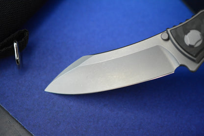 NEW Hawk Knives Talon Auto - Black Carbon Fiber / Bright Wash M390 w/ Custom Handmade Bead