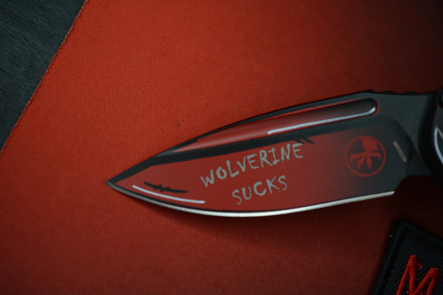 RARE Microtech LUDT III Drop Point - Deadpool Limited Edition w/ Grenade Bead & Patch