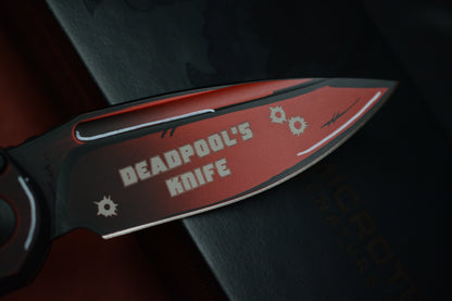 RARE Microtech LUDT III Drop Point - Deadpool Limited Edition w/ Grenade Bead & Patch