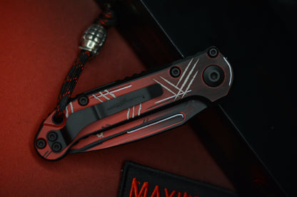 RARE Microtech LUDT III Drop Point - Deadpool Limited Edition w/ Grenade Bead & Patch