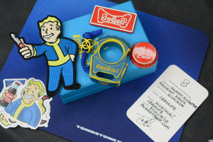 NEW Swampy EDC Aligator SFK - Fallout Special Edition - Blue / Yellow Cerakote w/ Patch & Bead
