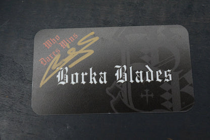 CUSTOM RARE (1 of3) Borka x John Gray Mini Fixed Rock Finish Hand Ground w/ COA