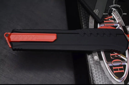Microtech Red Cypher Auto MK7 D/E w/ Red Hardware