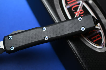 RARE Microtech Ultratech Hellhound Black G10 Composite Top / Blue Hardware 08/2018