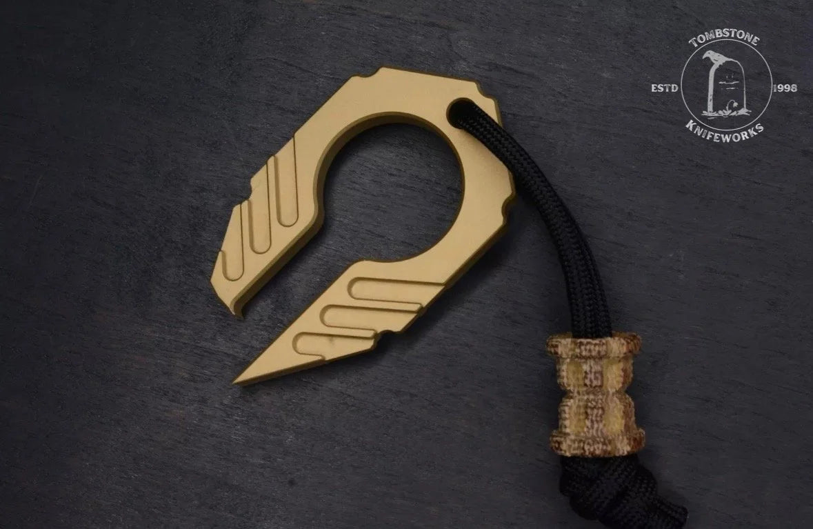 New Pharaoh EDC Matte Brass w/ COA & Koch Micarta Bead