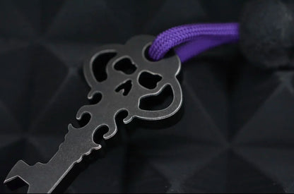 NEW Urban EDC Chaves Knives “Black Sabbath” Ti Pry Bar Anodized w/Skull Bead