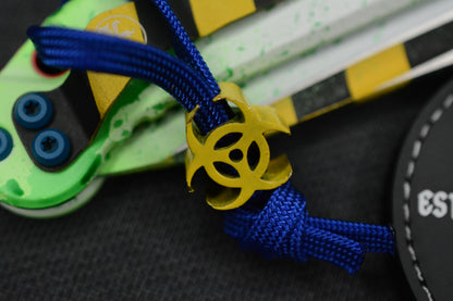NEW Microtech LUDT Gen-III T/E - “Caution Tape” White Slime Ghostbuster Special Edition