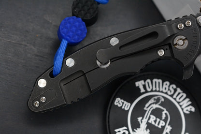 NEW Hinderer XM-18 3.5 BOWIE Battle Black Ti-Blue G10 Magna Blade  w/ JRW Beads