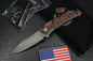 NEW Hawk Knives Talon M390 Ti Red Lava Flow Carbon Inlay w/ Custom Tombstone Bead