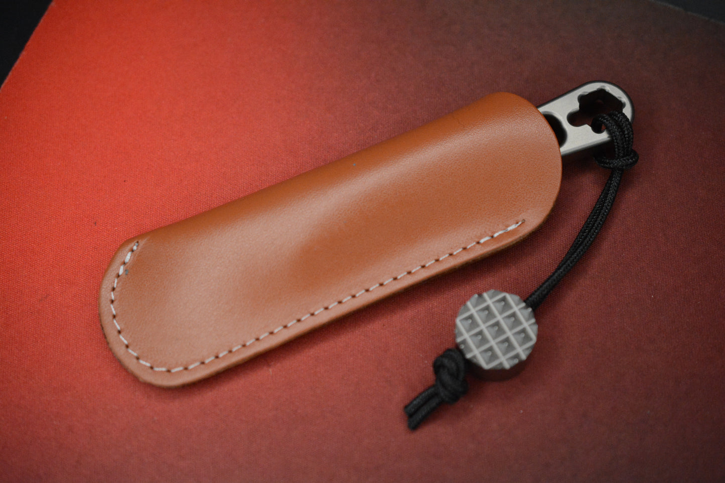 NEW Nice Guy Machine Co Japanese Cowboy Clipless Skeleton Ti Pry w/Sheath & Bead