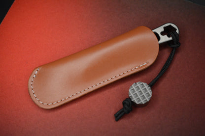 NEW Nice Guy Machine Co Japanese Cowboy Clipless Skeleton Ti Pry w/Sheath & Bead