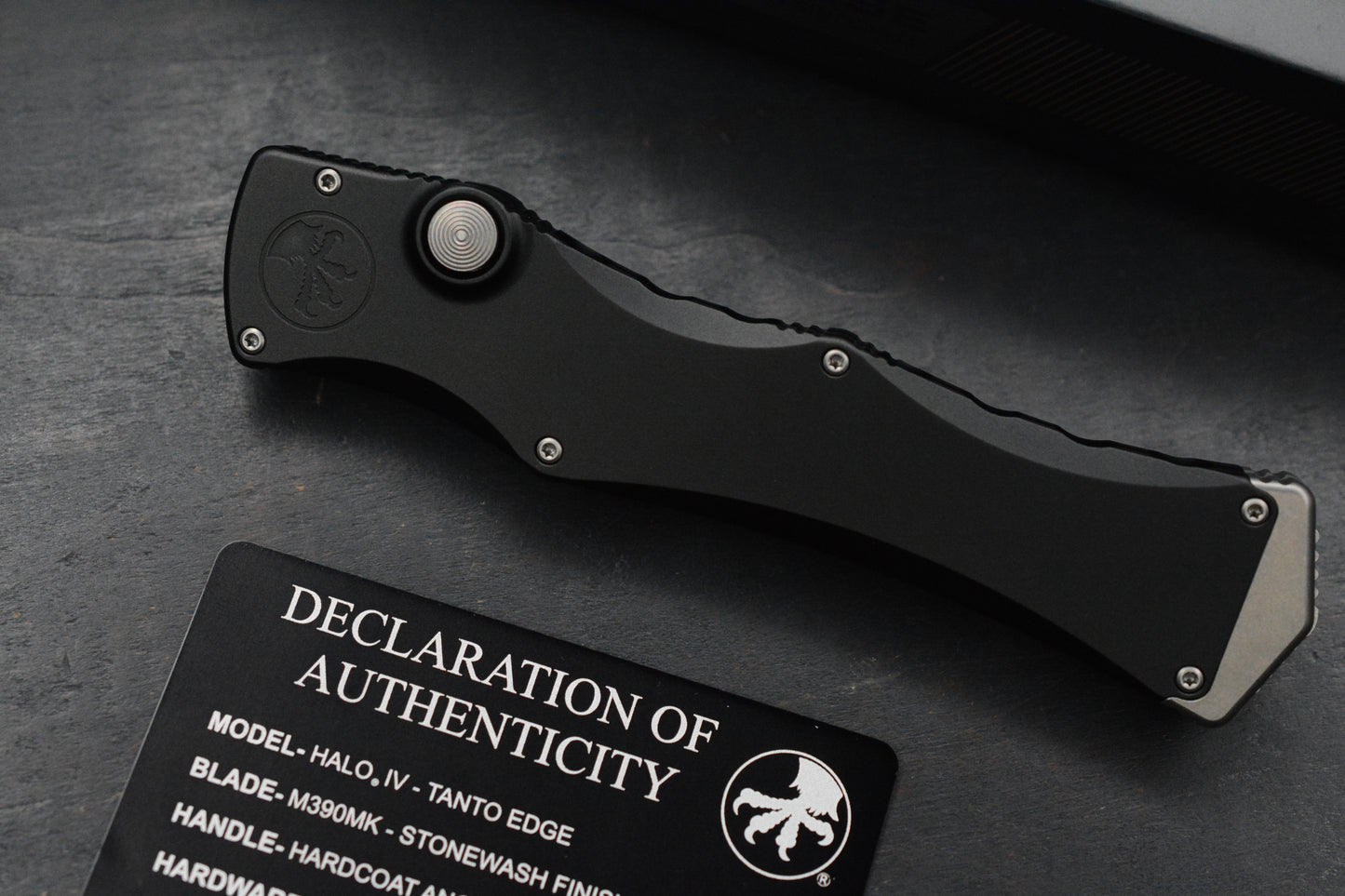 NEW Microtech Halo IV Tanto Edge - Hardcoat Ano Aircraft Alloy w/ DOA 01/2026
